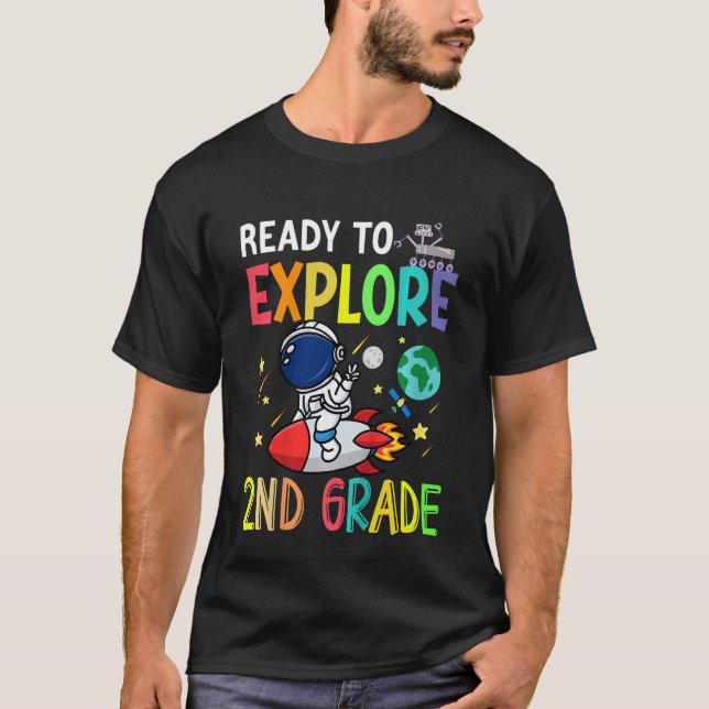 Camiseta Crianças Prontas Para Explorar Astronautas De Segu (Frente)