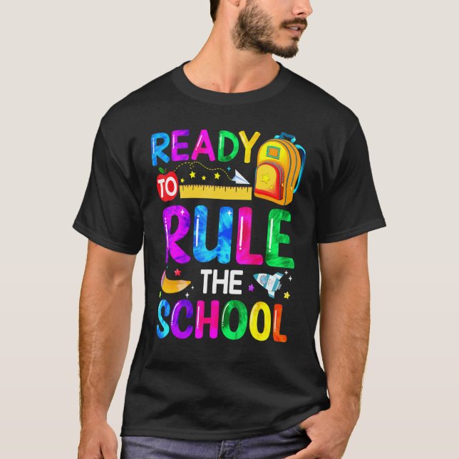 Camiseta Crianças Prontas Para Regressar À Escola Aos Menin (Frente)