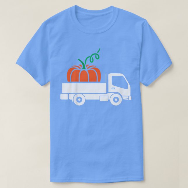 Camiseta Crianças Pumpkin Caminhão Preguiçoso Figurino de H (Frente do Design)