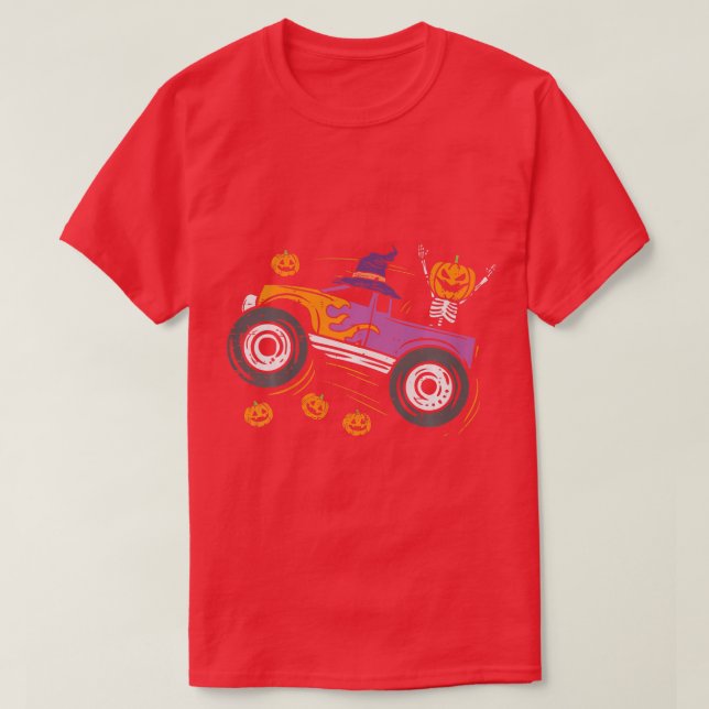 Camiseta Crianças Pumpkin Monster Truck Toddler Baby Boys H (Frente do Design)