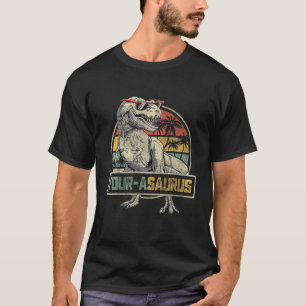 Camiseta Crianças Quatro A Saurus Aniversário T Rex 4 Anos