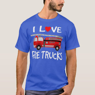 Camiseta Crianças Que Adoro Caminhões-Fogo Crianças Bonitas
