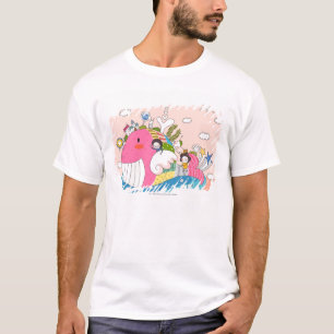 Camiseta Crianças que jogam por peixes na lagoa