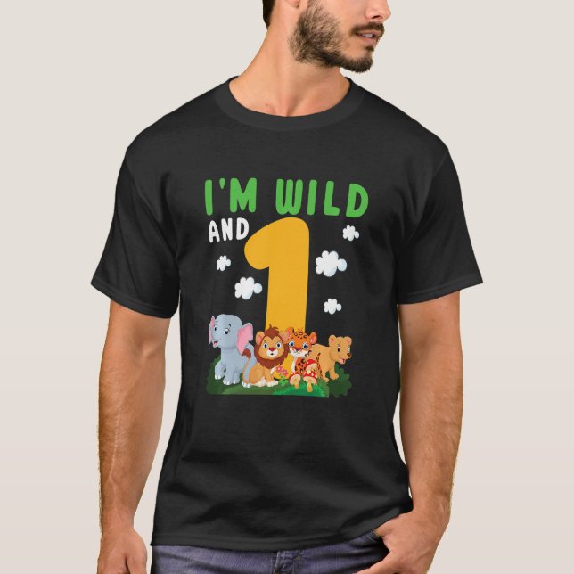 Camiseta Crianças que sou selvagem e um Zoológico Safari Te (Frente)