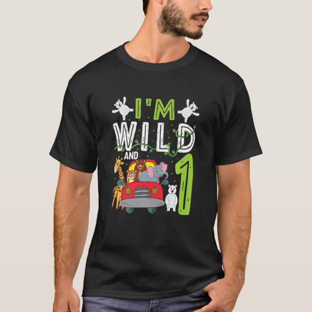 Camiseta Crianças que sou selvagem e um Zoológico Safari Te (Frente)