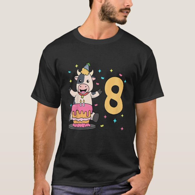 Camiseta Crianças que tenho 8 anos com aniversário de crian (Frente)