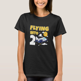 Camiseta Crianças Que Voam Para 2 Pilotos De Avião Com 2 An