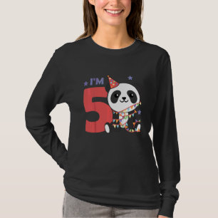 Camiseta Crianças Quinto Aniversário Panda Crianças Um Pand