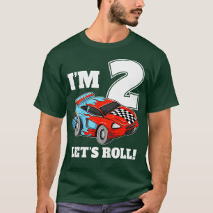 Camiseta Crianças Race Car segundo aniversário Boy 2 Toddle