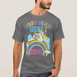 Camiseta Crianças Rainbow Unicorn Lover 1 rua 1º Grau Aqui