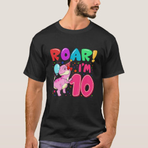 Camiseta Crianças Rapariga Dinossauras Raios Im 10 Anos 10