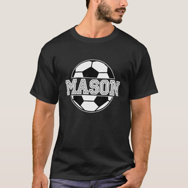 Camiseta Crianças, Rapaz do Futebol, Mason, Aniversário, Bo (Frente)