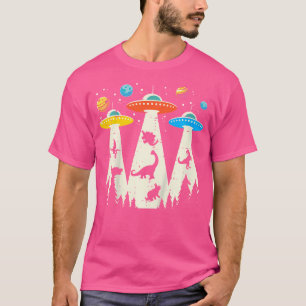 Camiseta Crianças Raptam Alienígena Dinossauro Engraçado Uf