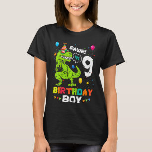 Camiseta Crianças Rarw Eu sou o garoto de aniversário de 9