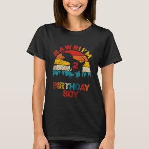 Camiseta Crianças Rawm Im 2 segundo aniversário Dinossauro