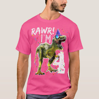 Camiseta Crianças Rawr Eu Sou 44º Aniversário Do Festa Rex