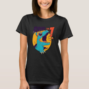 Camiseta Crianças Rawr Eu sou um primeiro aniversario T Rex