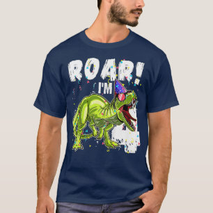 Camiseta Crianças Rawr Im 4. º aniversário Dinossaur s Boys