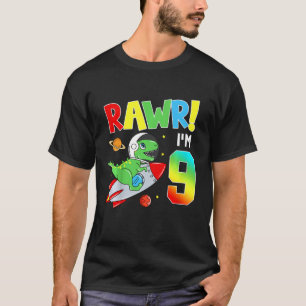 Camiseta Crianças Rawr Im 9 Astronautas Dinossauros T Rex