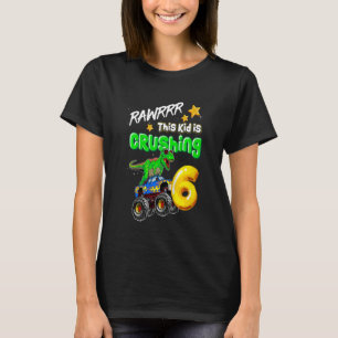 Camiseta Crianças Rawrrrrr Este Garoto Está Esmagando 6 Mon