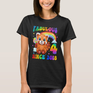 Camiseta Crianças Red Panda 4 Anos Rapariga 4 Anos Aniversá