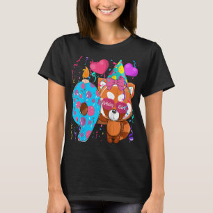 Camiseta Crianças Red Panda 9º Aniversário I'm 9 Anos G