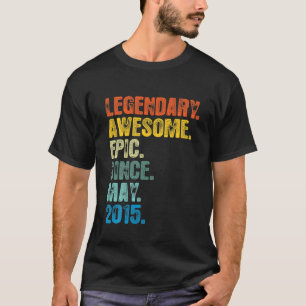 Camiseta Crianças Retro Legendário Desde Maio De 2015 T 7