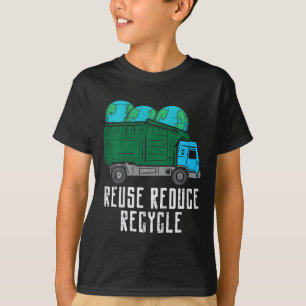 Camiseta Crianças Reutilizam Comboio de Reciclar Reduzido C
