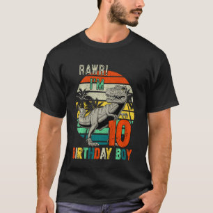 Camiseta Crianças rex Dinossauro Aniversário Garoto Rawr Eu