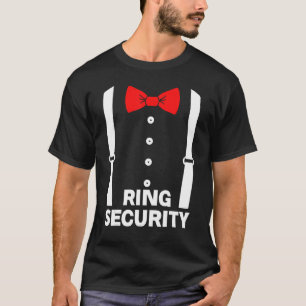 Camiseta Crianças Ring Bearer Engraçado Segurança Anel Tuxe