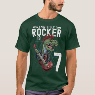 Camiseta Crianças Rock and Roll Music T Rex Dinosaur 7 Birt