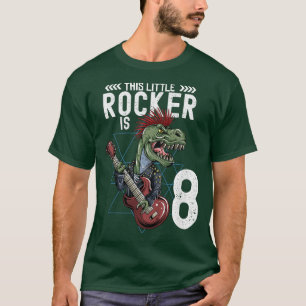 Camiseta Crianças Rock And Roll Music T Rex Dinosaur 8º Ani