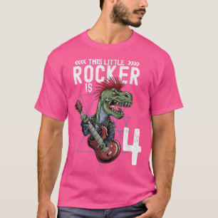 Camiseta Crianças Rock and Roll Music T Rex Dinossaur 4º Na