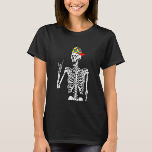 Camiseta Crianças Rock N Roll Mão de Esqueleto Conscientiza