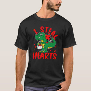 Camiseta Crianças Roubo Corações Trex Dino Toddler Boy Vale