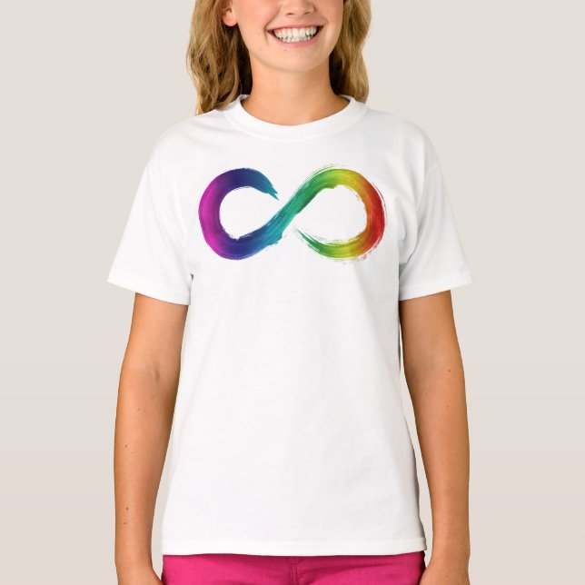 Camiseta Crianças Ruffle Neurodiversity Rainbow Shirt (Frente)