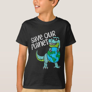 Camiseta Crianças salvam nosso planeta Árvore Terra Gafanho