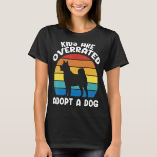 Camiseta Crianças São Sobrevalorizadas Adotam Um Cão Retro