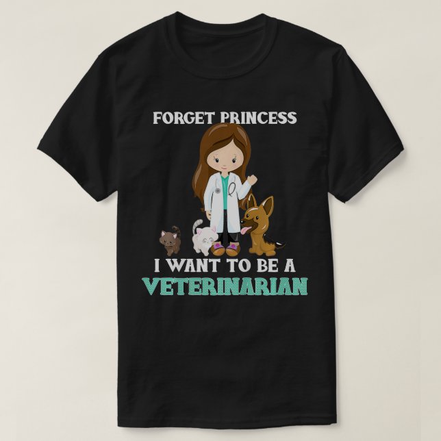 Camiseta Crianças se esqueçam que quero ser veterinário (Frente do Design)