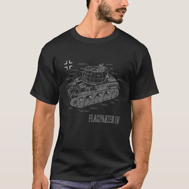 Camiseta Crianças Segunda Guerra Mundial Flakpanzer Alemão  (Frente)