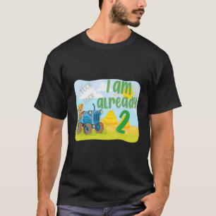 Camiseta Crianças, segundo aniversário Boy Trator, 2 Anos