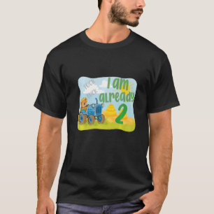 Camiseta Crianças, segundo aniversário Boy Trator, 2 Anos