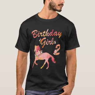 Camiseta Crianças segundo aniversário De Cavalo Para Menina