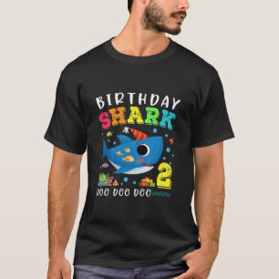 Camiseta Crianças, segundo aniversário de tubarão-bebê 