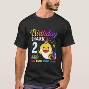 Camiseta Crianças, segundo aniversário de tubarão-bebê Meni