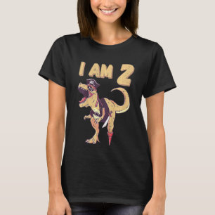 Camiseta Crianças segundo aniversário Dino 2 Anos Pirata Ty