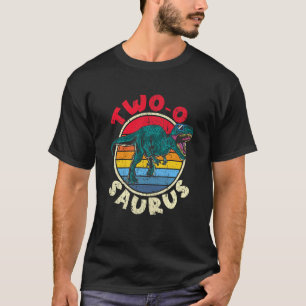 Camiseta Crianças segundo aniversário Dois O Saurus Tyranno