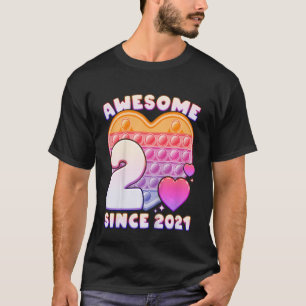Camiseta Crianças segundo aniversário Incrível desde 2021 P