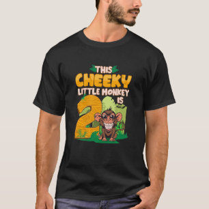 Camiseta Crianças segundo aniversário Macaco Safari Pequeno