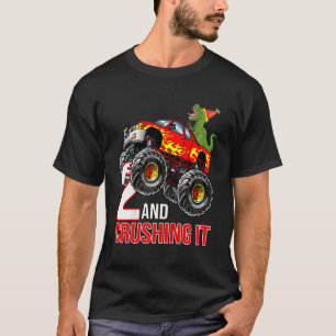 Camiseta Crianças segundo aniversário Monster Truck Anivers